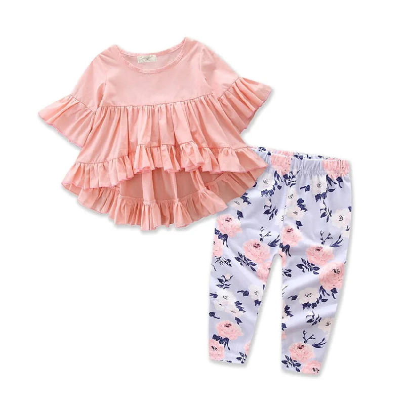 Ruffle Top Floral Pants OutfitTuxedo Pants