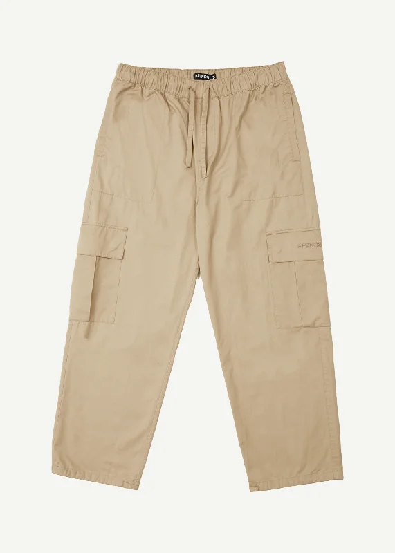 AFENDS Mens Atlas - Twill Cargo Pants - TaupeTuxedo Pants