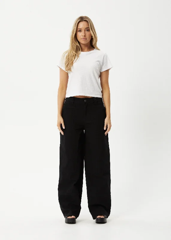 AFENDS Womens Maverick - Canvas Pants - BlackCasual Pants