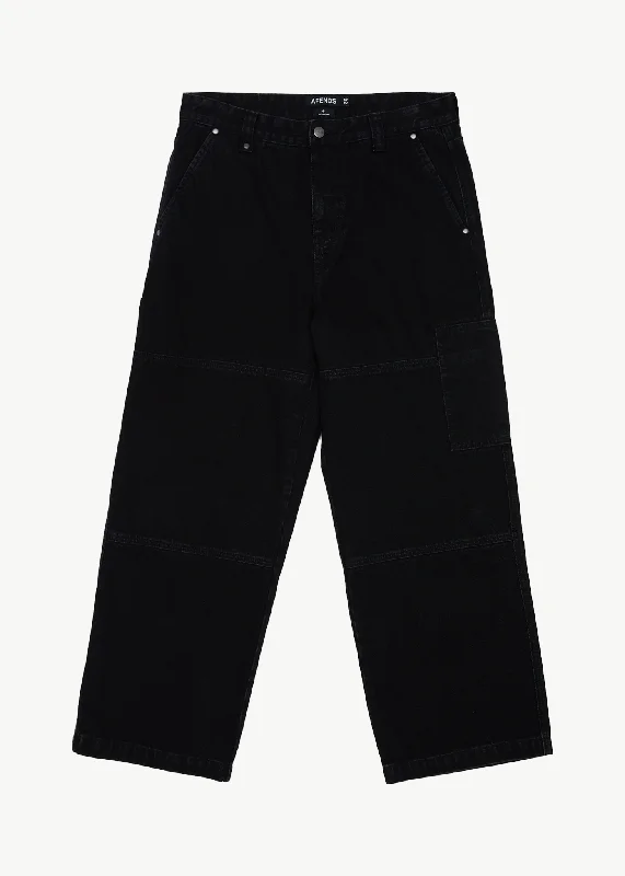 AFENDS Mens Richmond - Carpenter Pants - BlackDrawstring Pants