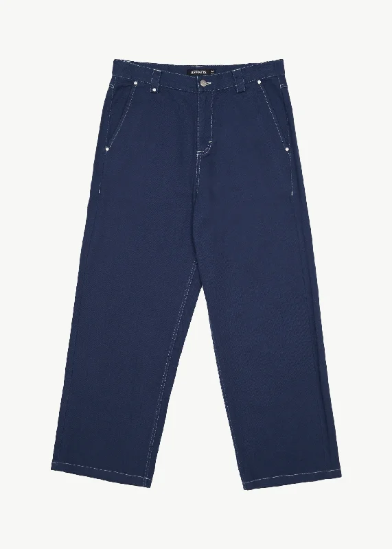 AFENDS Mens Pablo - Baggy Pants - NavyConvertible Pants