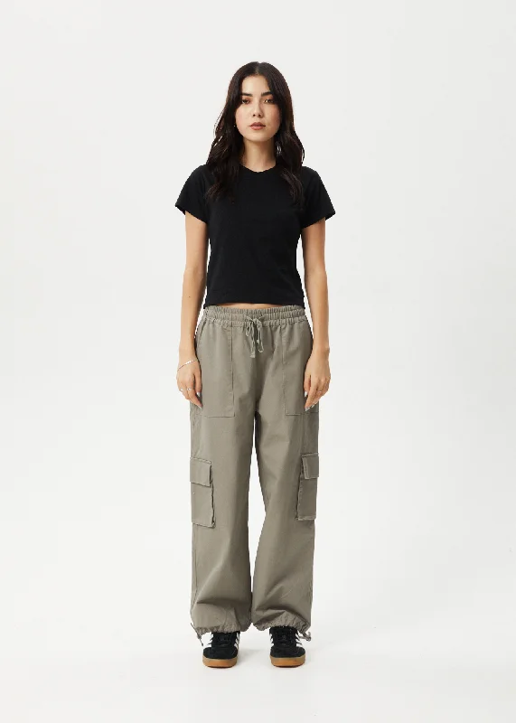 AFENDS Womens Tasman - Cargo Pants - Grey OliveFormal Pants