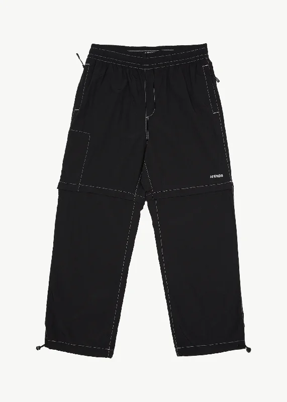 AFENDS Mens Valley - Zip Off Spray Pants - BLACKBiker Pants