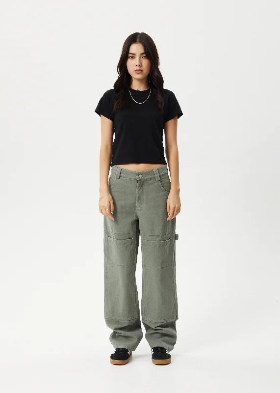 AFENDS Womens Moss - Carpenter Pants - OliveWool Pants