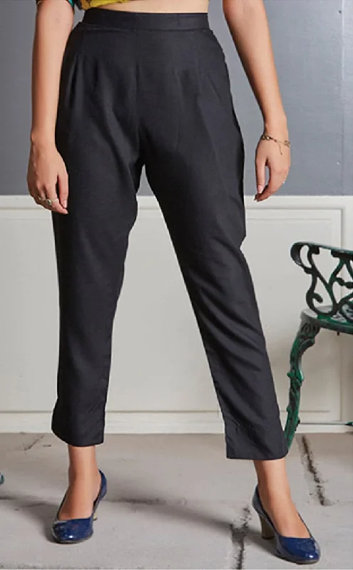 Black Rayon PantsStovepipe Pants