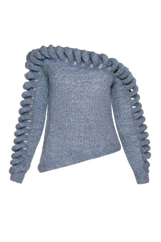 CULT MIA X LIYA SHOULDER FRAME SWEATERKnitted Fitted