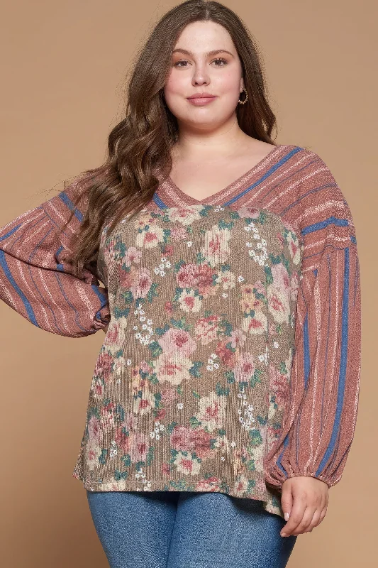 Floral Printed Knit TopKnit Floral