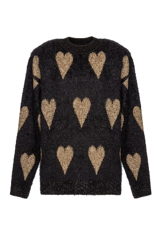 VALENTINES GOLD HEART SWEATERKnitted Crewneck